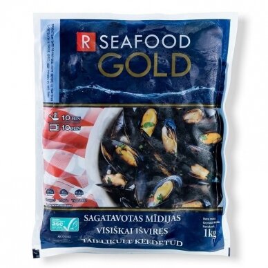 Midijos mėlynosios R SEAFOOD, 40/60, 1 kg