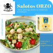 Orzo salotos su šukutėmis, krevetėmis arba mažaisiais aštuonkojais