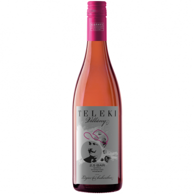 Rožinis sausas pusiau putojantis vynas TELEKI VILLÁNYI 2,5 BAR ROSE 2023, 12%, 750 ml
