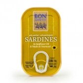 Sardinės saulėgrąžų aliejuje BON APPETIT, 120 g